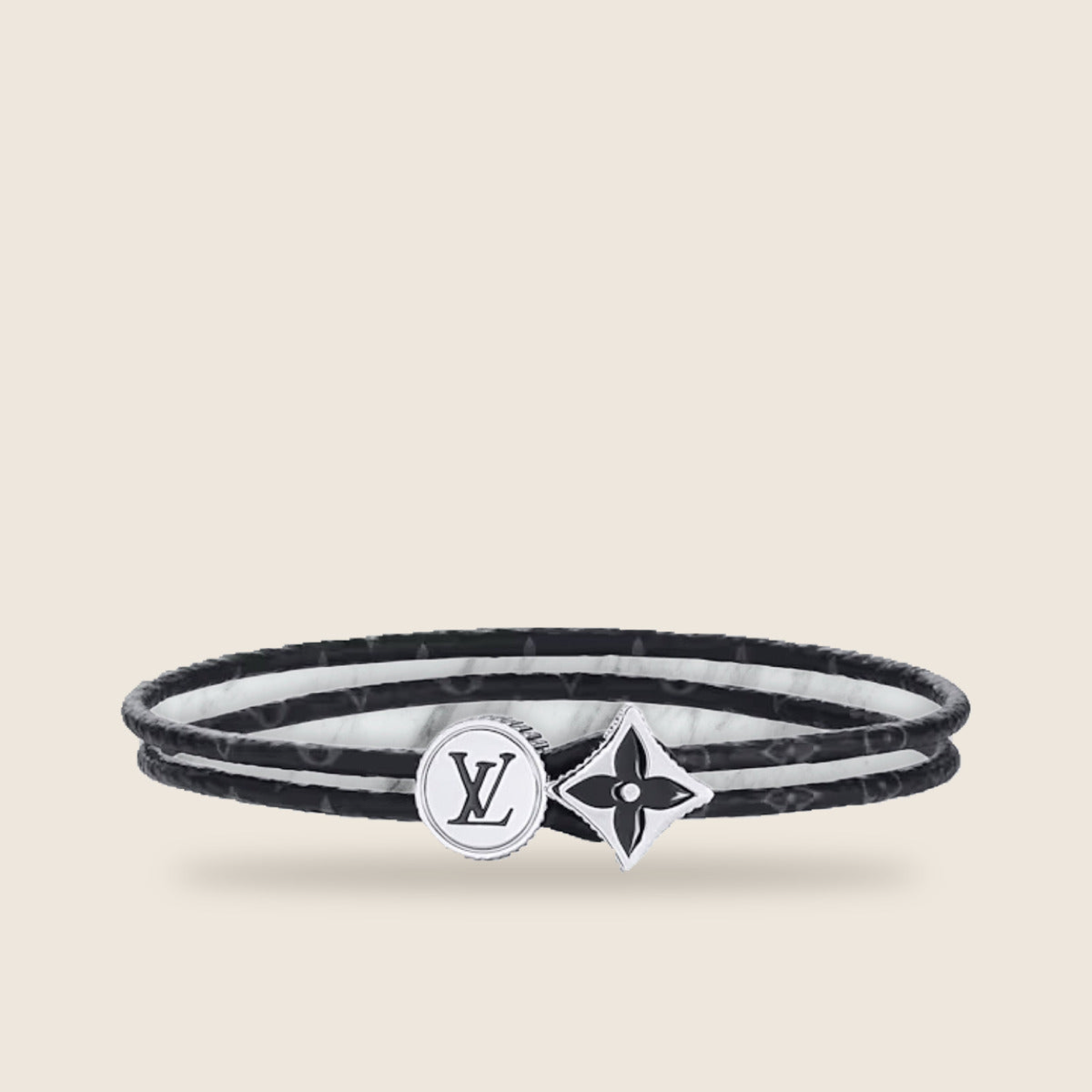 Bracelet Louis Vuitton — Noir cordon monogramme